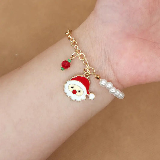 Elk Snowflake Christmas Bell Bracelet