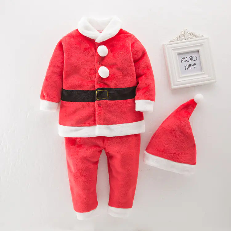 Children's Christmas Long Sleeve Outfit with Hat (3 Pieces)