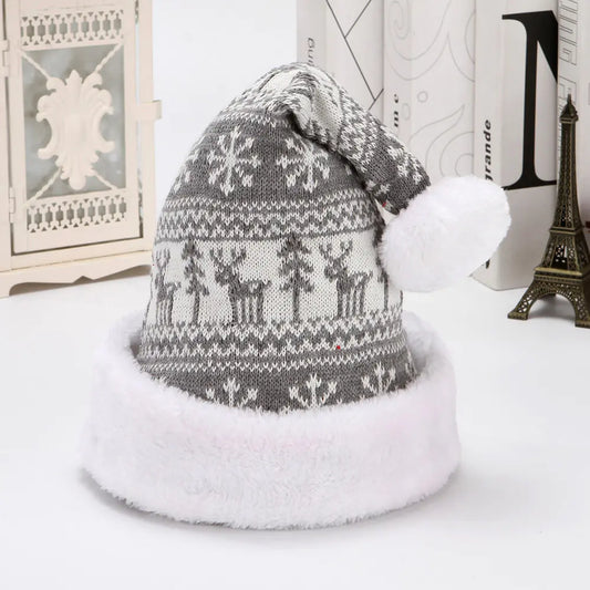 Snowflake Deer Knitted Wool Christmas Hat