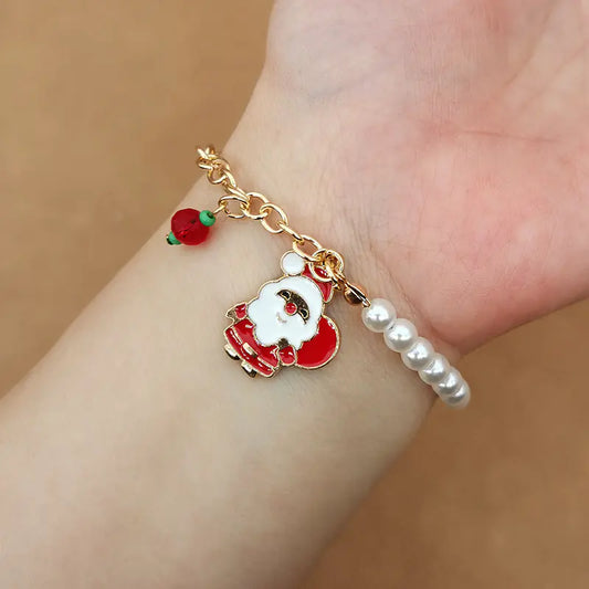 Elk Snowflake Christmas Bell Bracelet