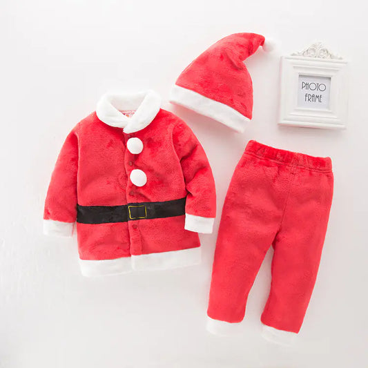 Children's Christmas Long Sleeve Outfit with Hat (3 Pieces)