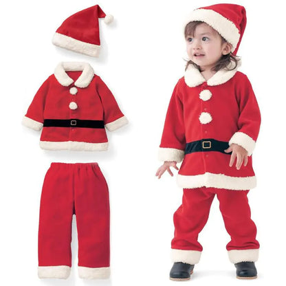 Children's Christmas Long Sleeve Outfit with Hat (3 Pieces)